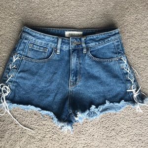 PacSun high rise lace up shorts